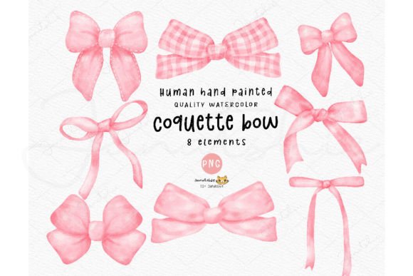 Download Pink Coquette Ribbon Bow Watercolor Set - Ribbon Collection