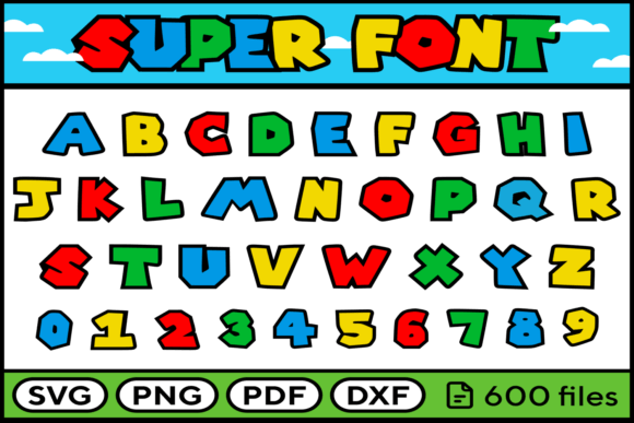 Download Super Font Svg Png Pdf Dxf Alphabet - Premium Bundle