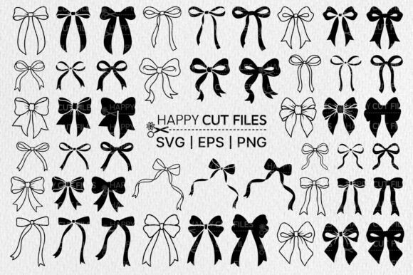 Download Coquette Bow Ribbon SVG Bundle Cut Files - Ribbon Collection