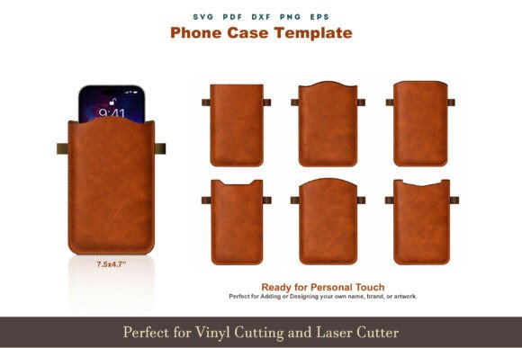 Download Leather Phone Pouch SVG DXF PDF Template - Dxf Collection