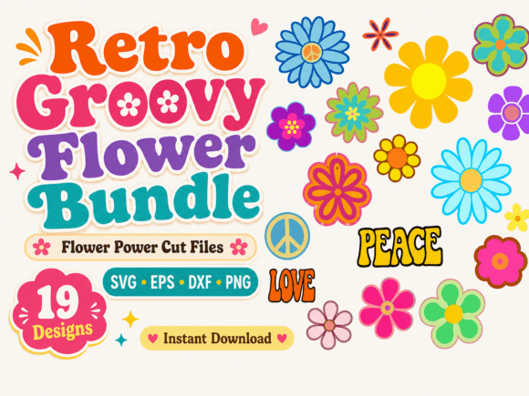 Download Retro Groovy Flower Svg Eps Dxf Png - Dxf Collection