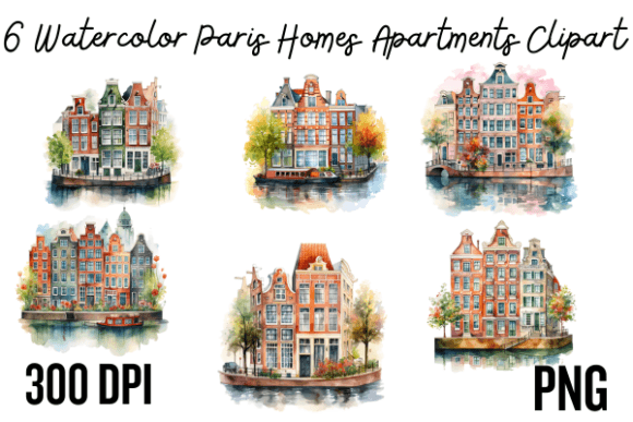 Download Watercolor Paris Home Apartment Clipart - Premium Resources
