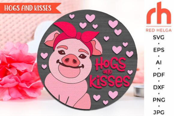 Download Hogs and Kisses SVG, Valentine's Day DXF - Dxf Collection