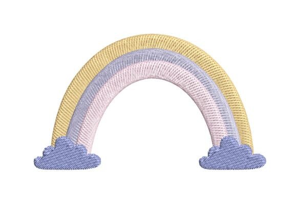 Download Pastel Rainbow Arch with Clouds Embroidery Design - Rainbow Collection